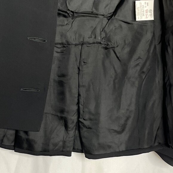 Genny Blazer Large Back Bow Detail Leather Detail Buttons Shoulder Pads Black 6 - Picture 9 of 11